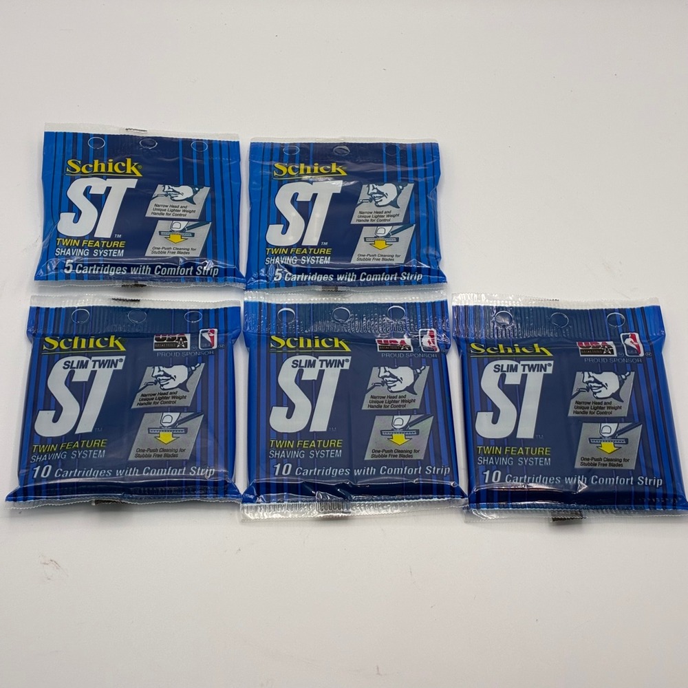Schick Slim Twin ST Razor Cartridges Mens 40ct Blue Vintage New Sealed